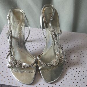 Bakers Silver Strappy Heels